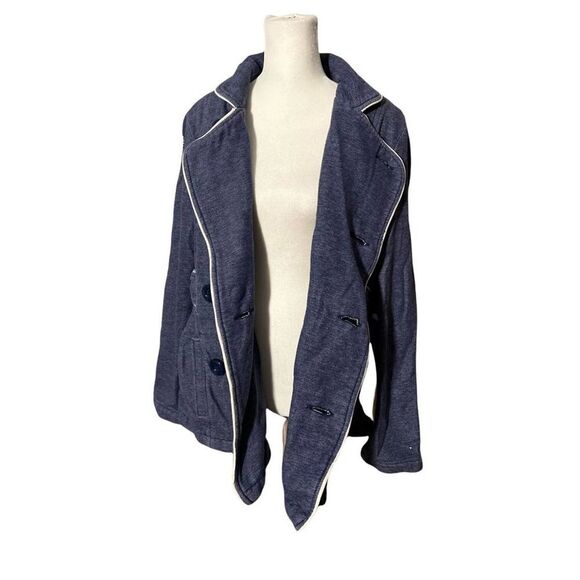 Wear Me Shape Me Love Me Roxy Hooded Button Up Jacket Blue Size Large - Picture 2 of 9